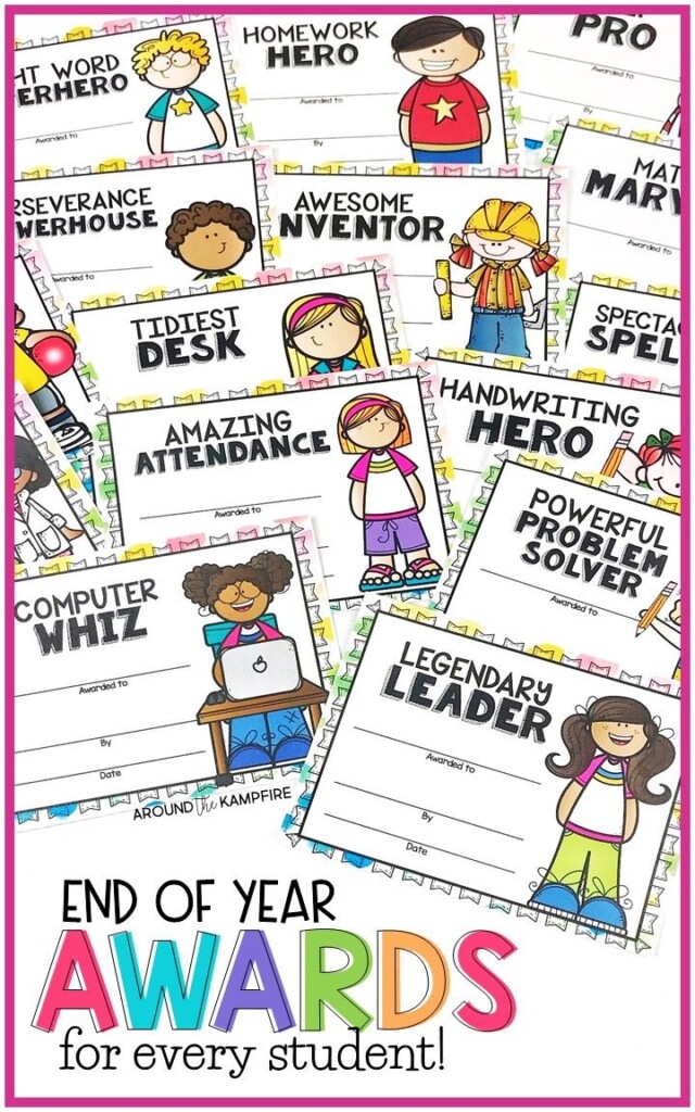 Free Printable End Of The Year Awards For Students Printable Sight 