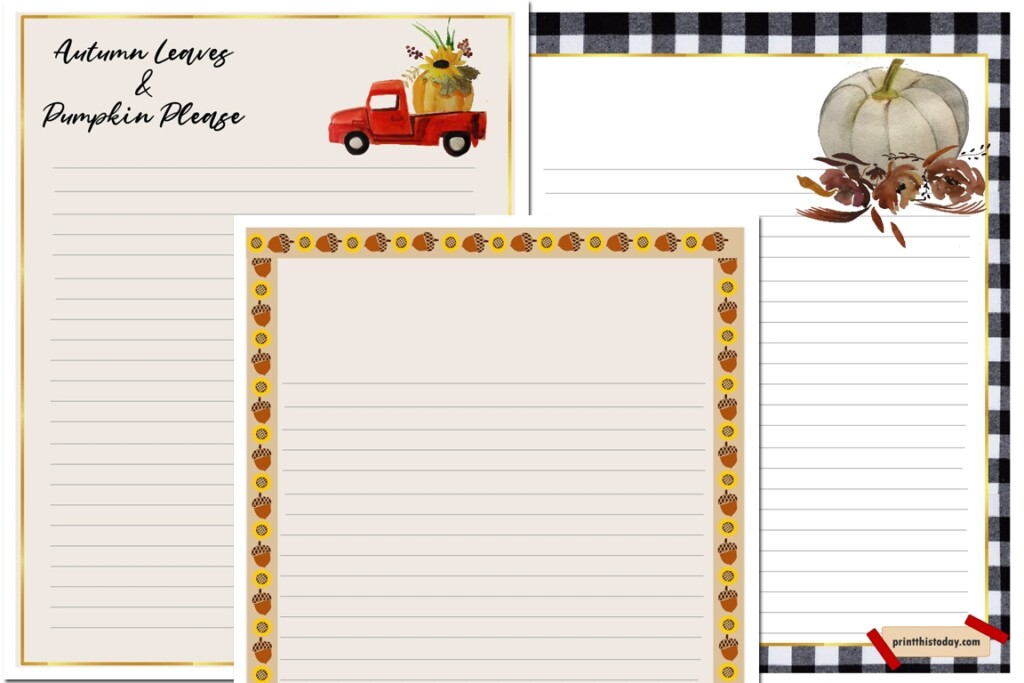 Free Printable Fall Writing Paper Stationery