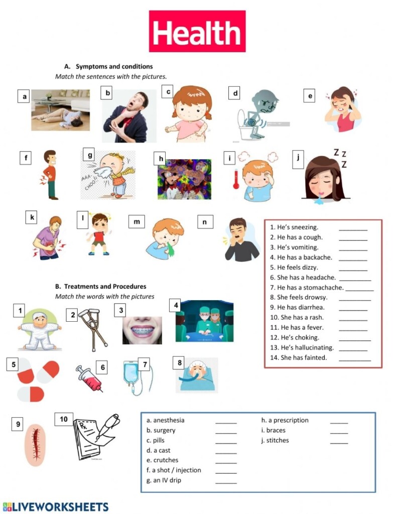 Free Printable Health Worksheets Printable Worksheets