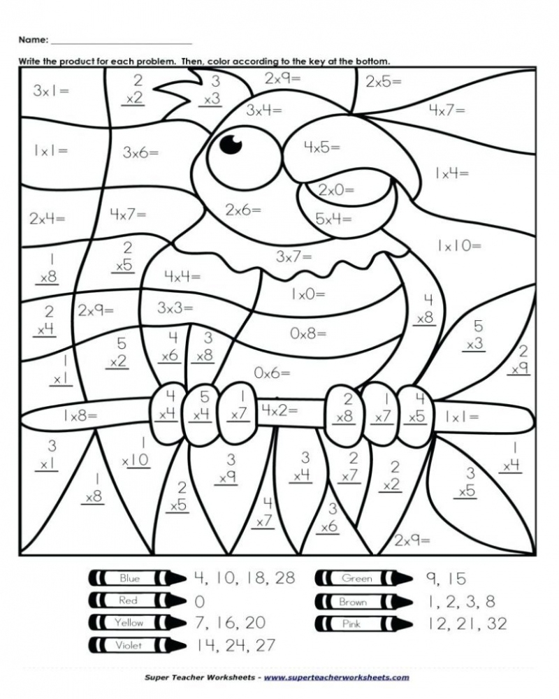 Free Printable Math Coloring Worksheets For 1st Grade Math Worksheets 