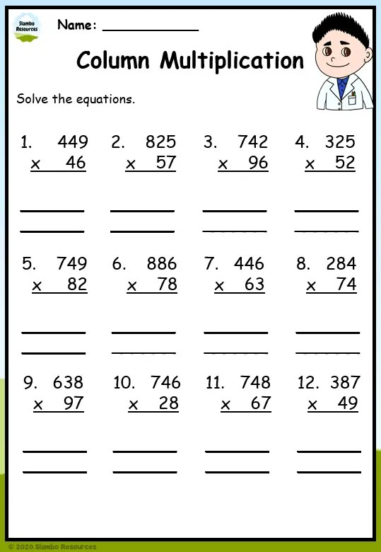 Free Printable Multiplication Worksheet Grade 5 Download Free