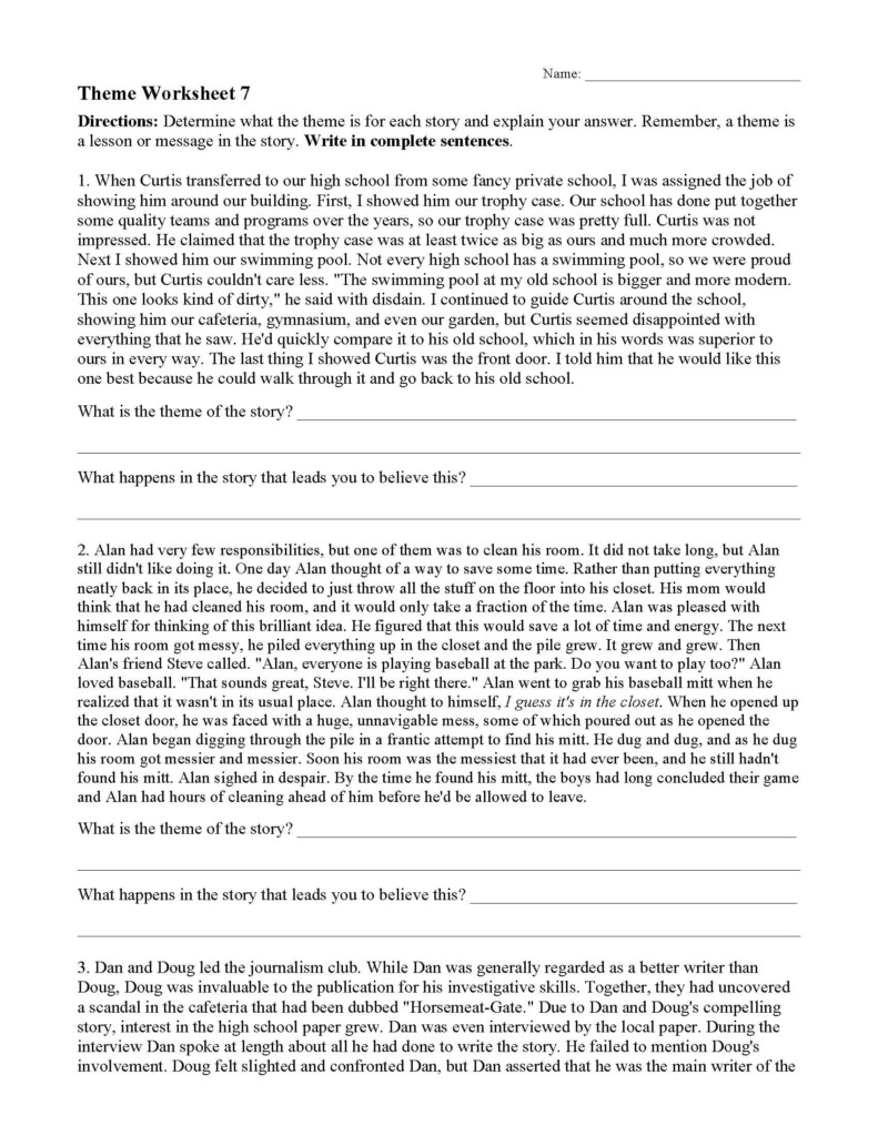 Free Printable Reading Comprehension Worksheets For 10th Grade 