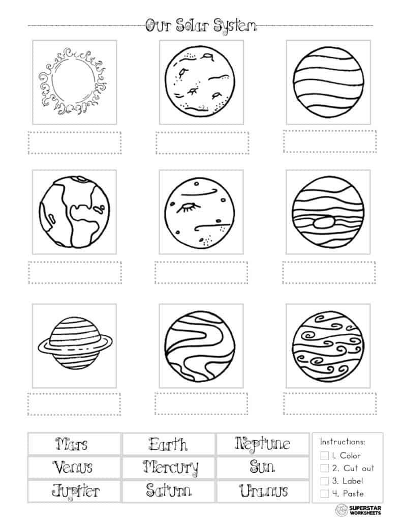 Free Printable Solar System Worksheets