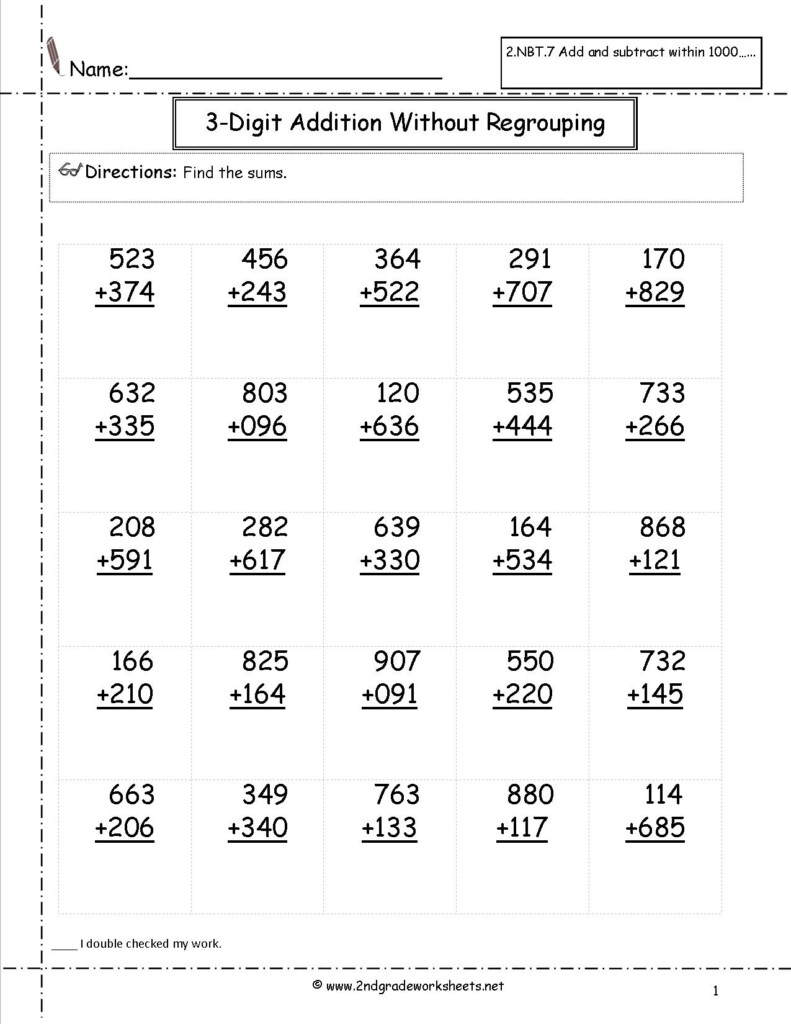Free Printable Subtraction Worksheets For 2Nd Grade Free Printable