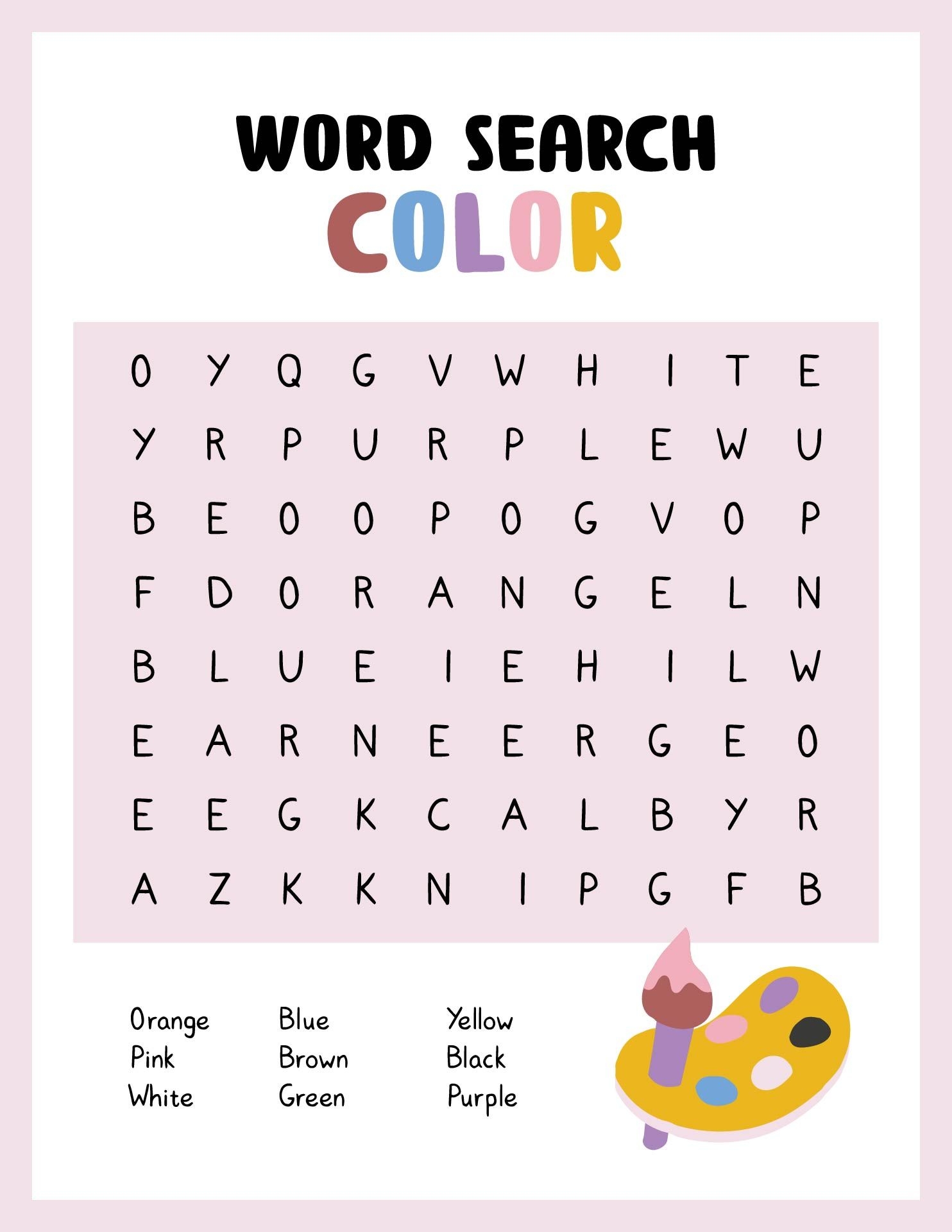 1St Grade Word Search Worksheets Free Printables - smartteachpages.com