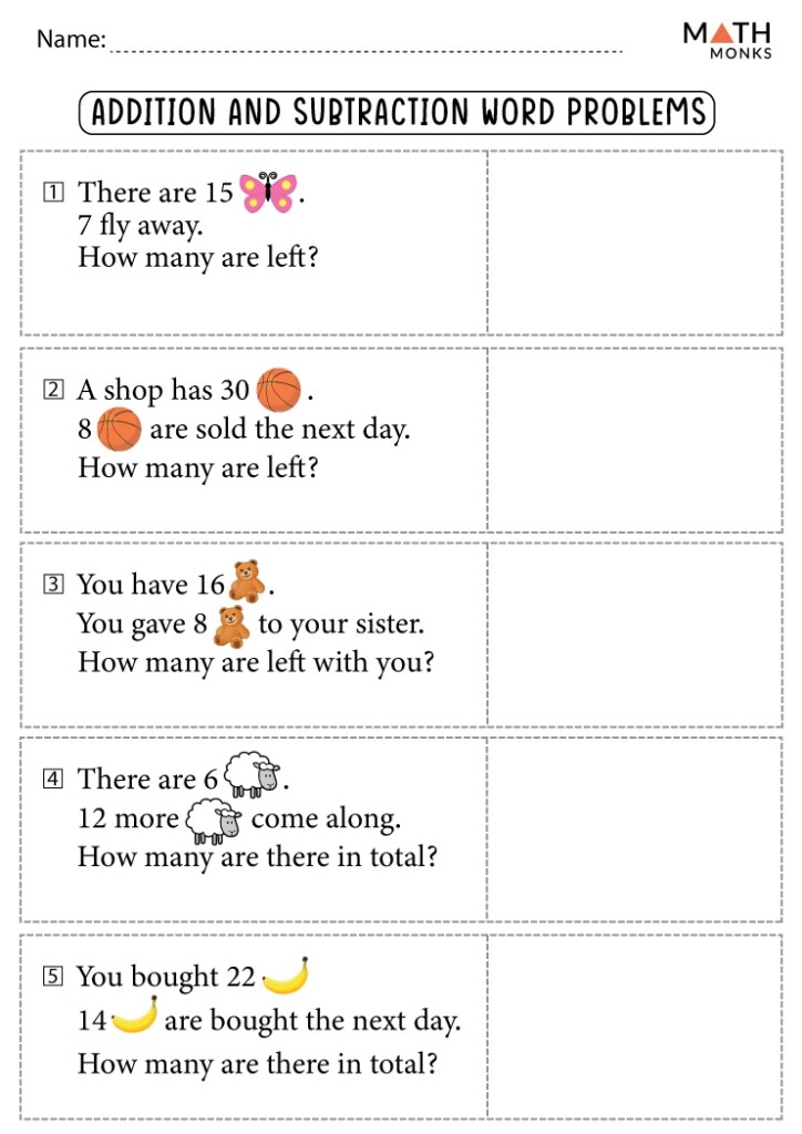 Free Subtraction Word Problems Worksheet 1st Grade Download Free 