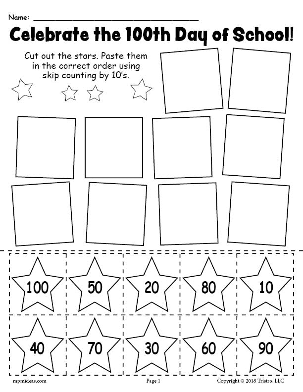 Fun And Educational 100th Day Of School Worksheets Engaging Activities