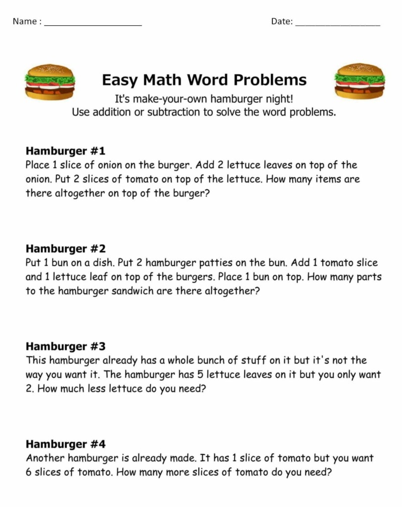 Grade 1 Math Word Problems Worksheets WorksheetsCity