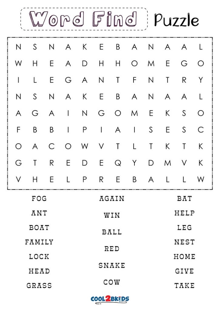 Grade 1 Word Search Printable Word Search Maker