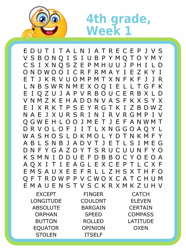 Grade 4 Word Search Printable Word Search Maker