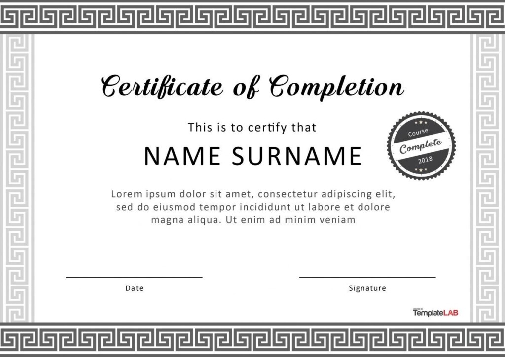 Grade Completion Certificate