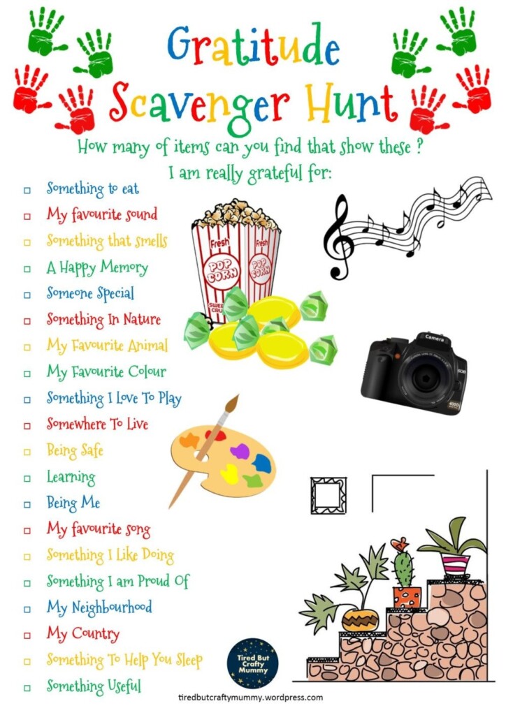 Gratitude 3Rd Grade Scavenger Hunt Printable Lisa T Carroll