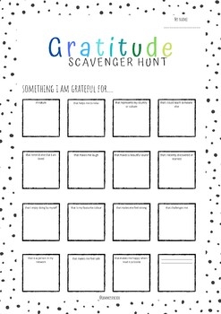 Gratitude Scavenger Hunt By Iammissgeorgia Teachers Pay Teachers
