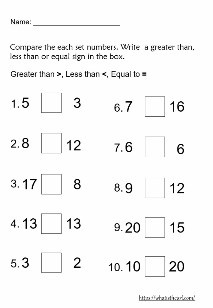 Greater Than Less Than Worksheet Dev onallcylinders