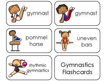 Gymnastics Printable Flashcards Preschool 1st Grade Sports TpT