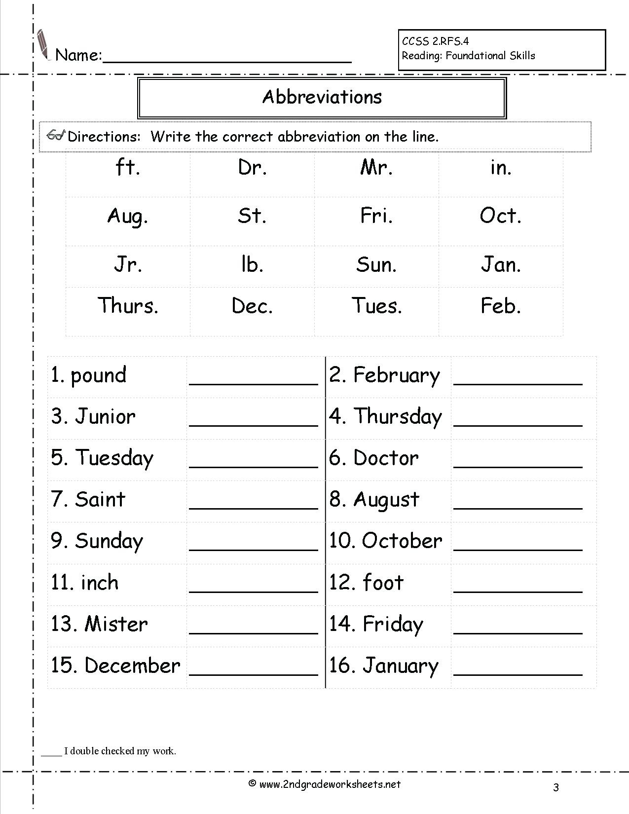 Language Arts 4th Grade Printable Language Worksheets