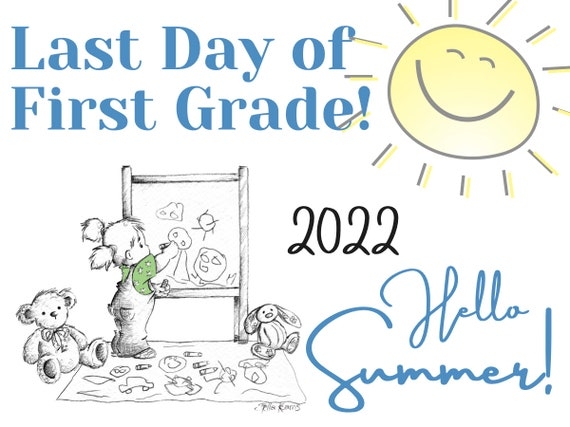 Last Day First Grade Printable Girl Downloadable Print Etsy