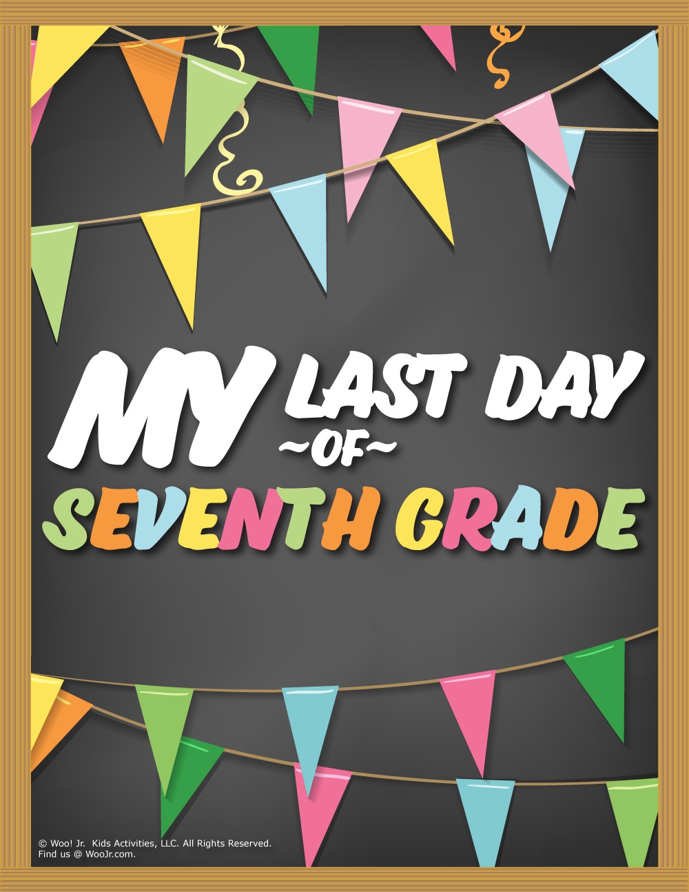 Last Day Of 7th Grade Sign Chalkboard Woo Jr Kids Activities