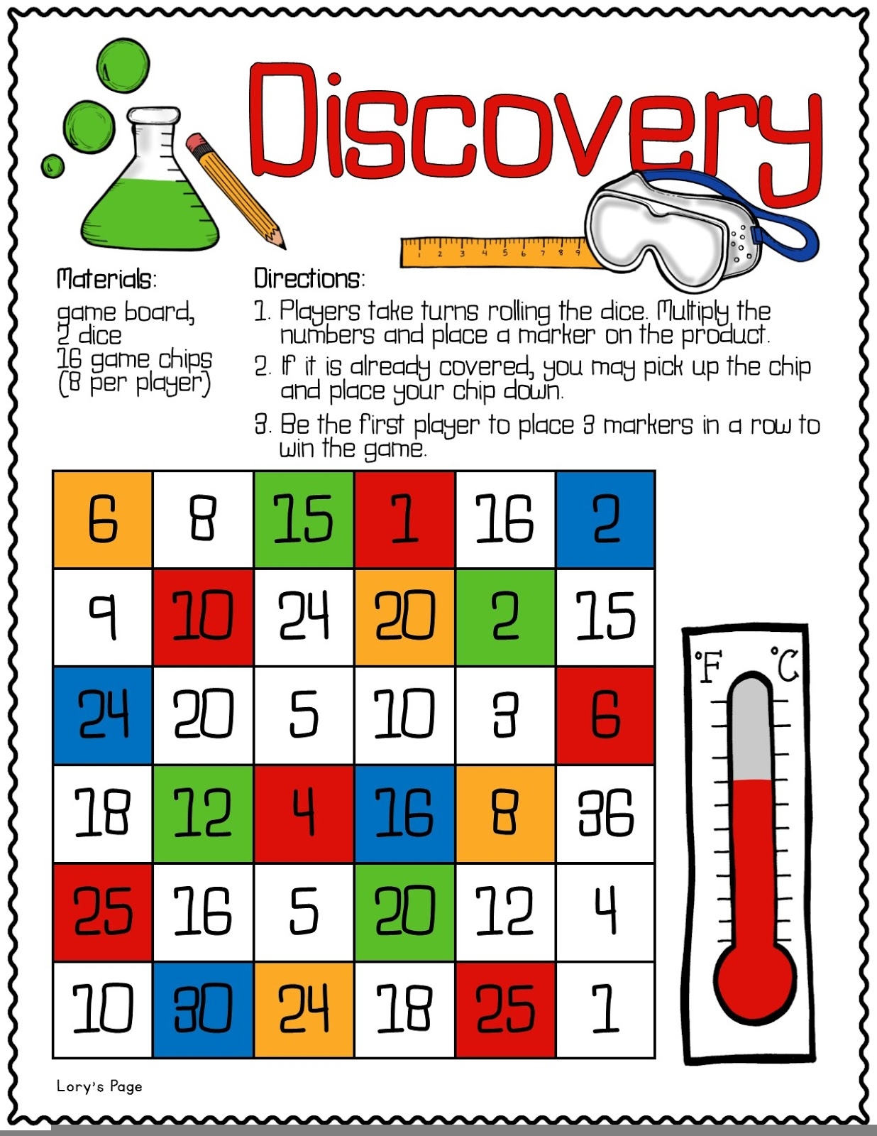 Lory S 2nd Grade Skills Math Game Boards Printable Board