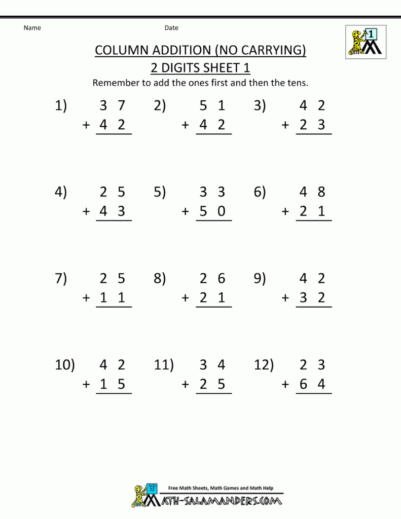 Math Addition Worksheets Grade 2