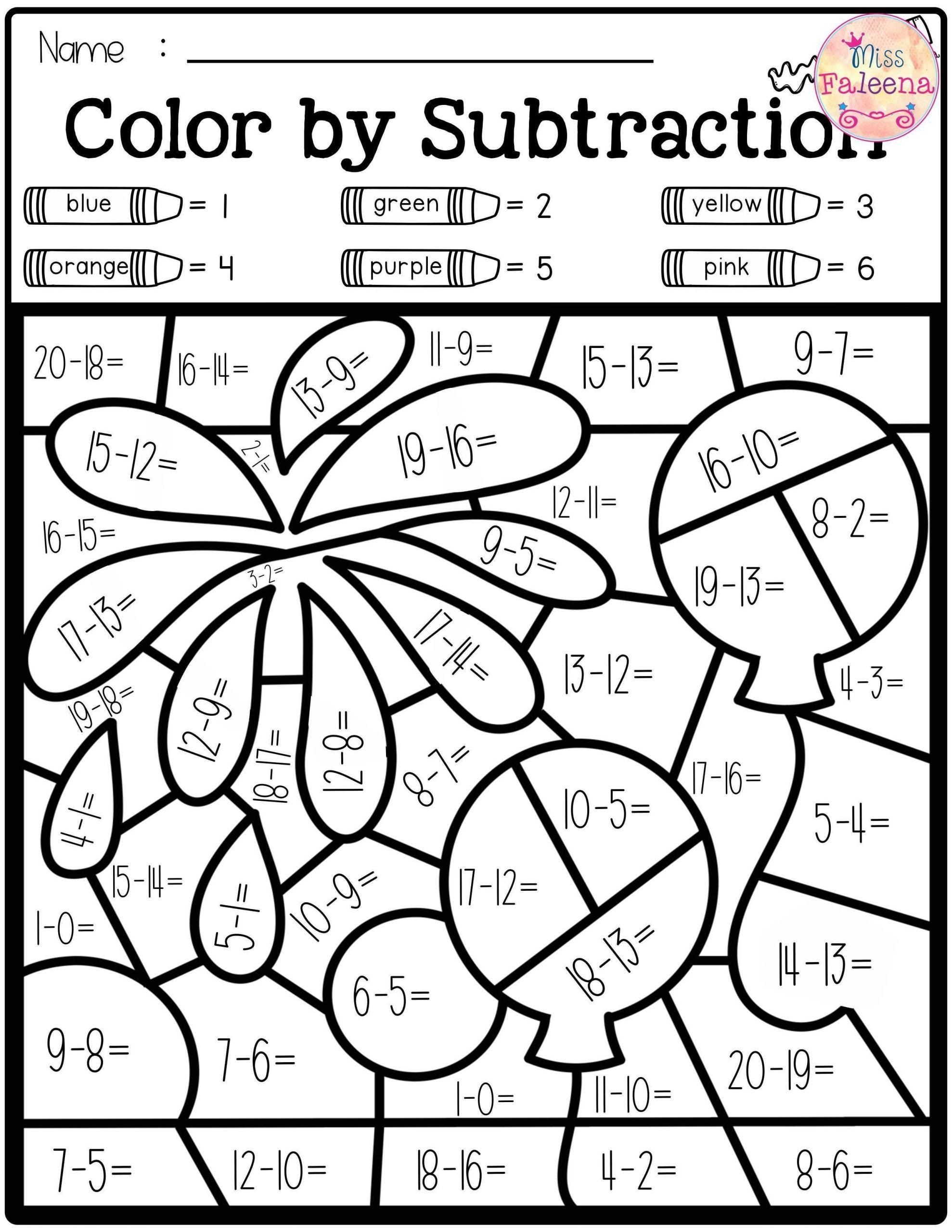 Math Color By Number Free Printable 3rd Grade