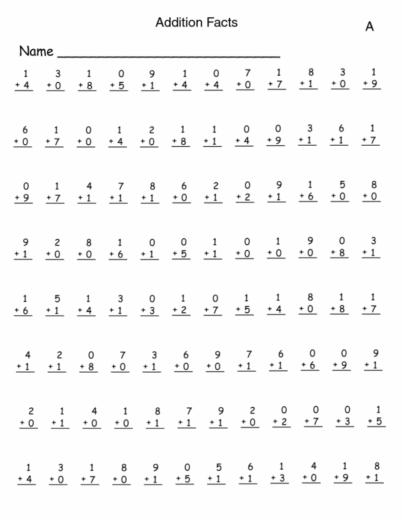 Math Facts Worksheets Printable Learning Printable