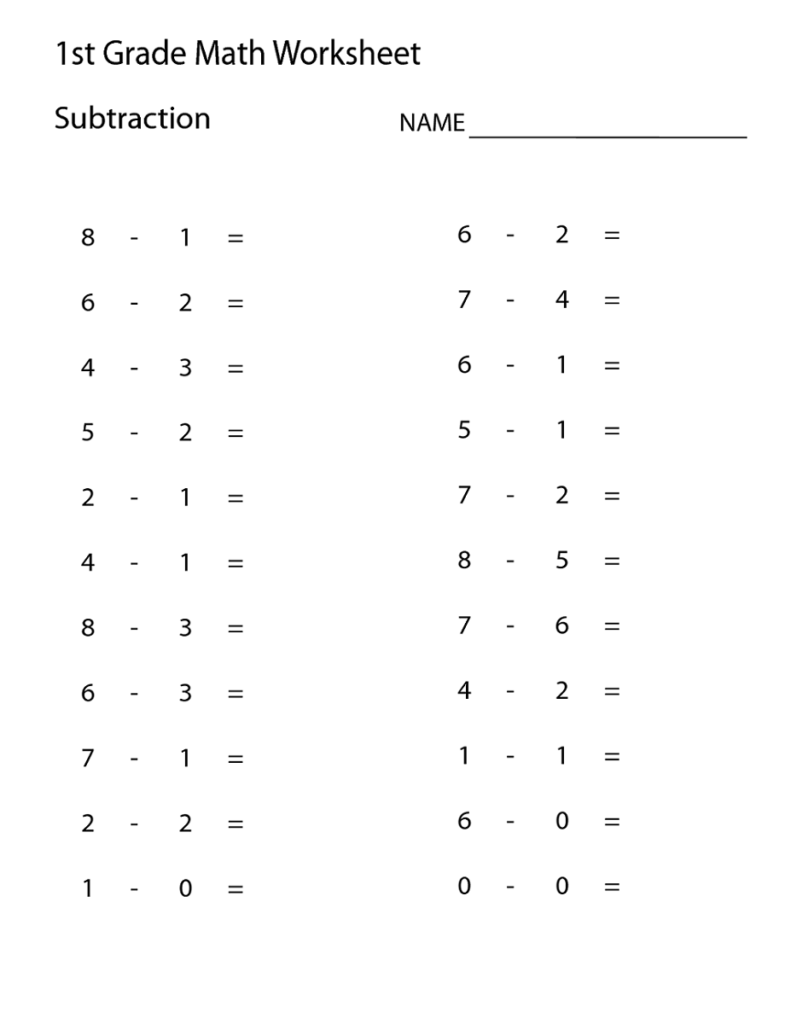Math Grade1 Worksheets PDF Learning Printable