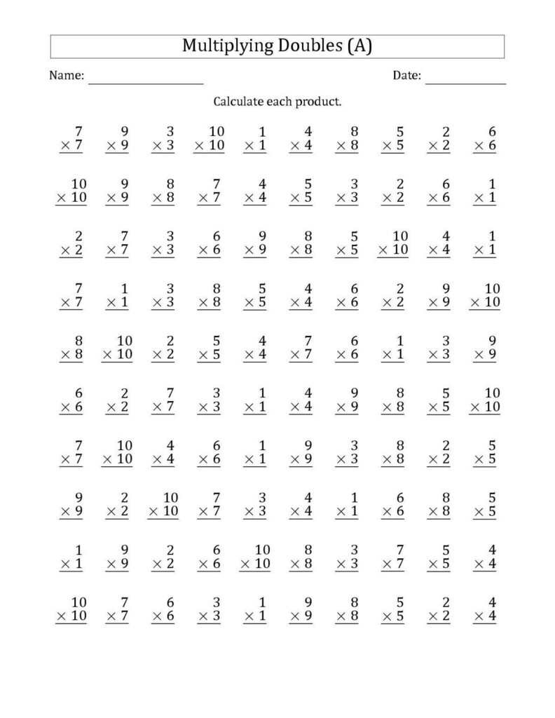 Math Worksheets For Multiplication Multiplication Worksheets
