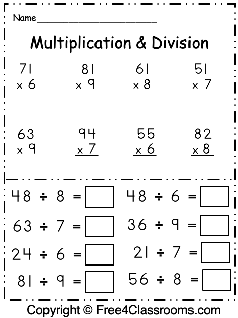 Math Worksheets Grade 3 Worksheets Master
