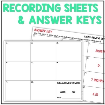Measurement Review Game 1st Grade Test Prep Digital Resource