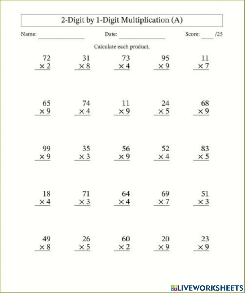 Multiplication Worksheets For Grade 6 Printable Worksheets