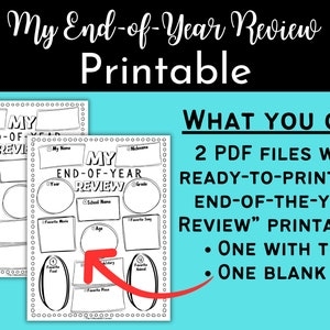 My End of year Review Printable Year In Review Worksheet New Year 39 s 