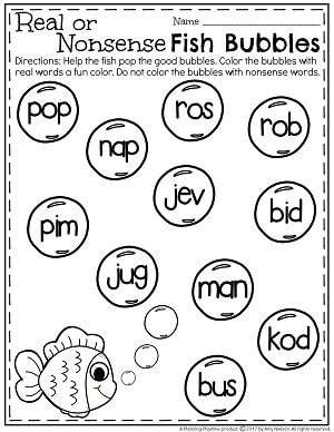 Nonsense Words First Grade Printable