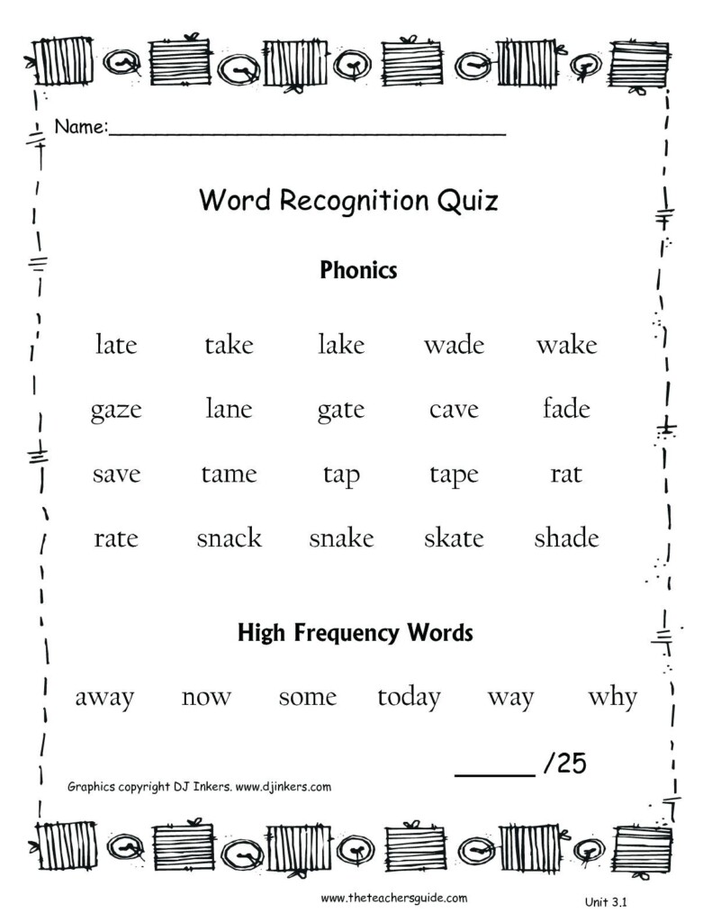 Phonics Worksheets Printable