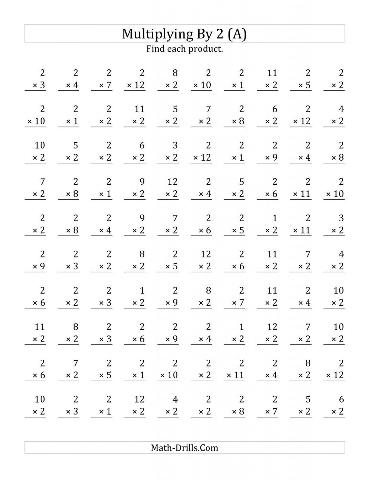 Printable 1 Minute Multiplication Drills Times Tables Worksheets