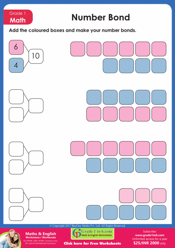 Printable 1st Grade Number Bond Worksheets Education Worksheets 