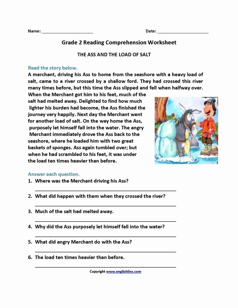 Printable 4th Grade Comprehension Worksheets For Grade 4 Printable 