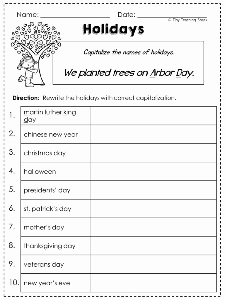 Printable Capitalization Worksheets Lovely Teach Child How To Read Free 