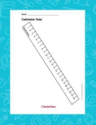 Printable Centimeter Ruler Measurement 1st 5th Grade TeacherVision