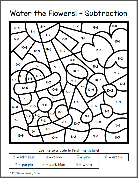 Printable Color By Number For First Grade