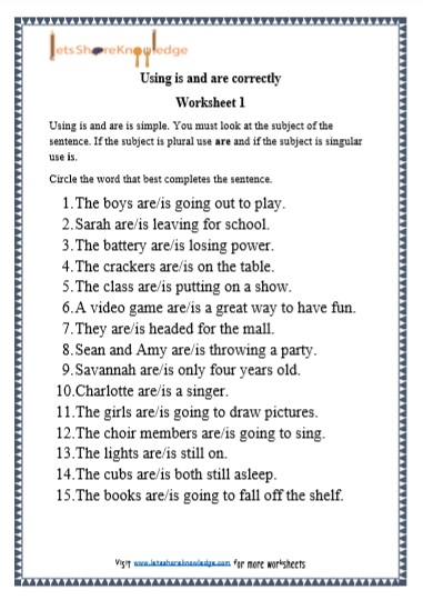 Printable English Grammar Worksheets Grade 1