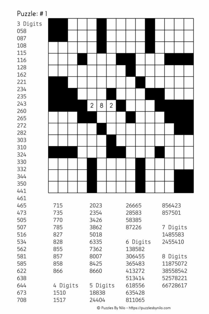 Printable Fill In Word Puzzles