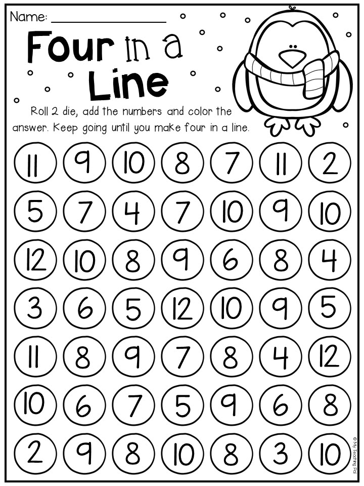 Printable First Grade Math Games
