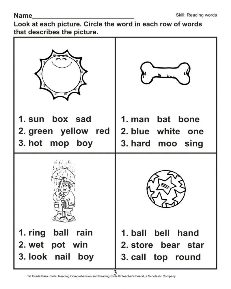 Printable First Grade Workbook