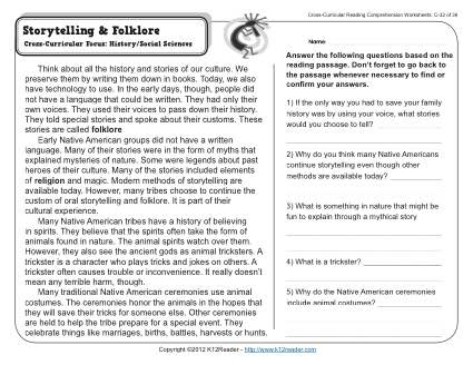 Printable Folktales For Second Grade