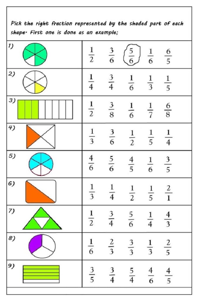 Printable Fractions
