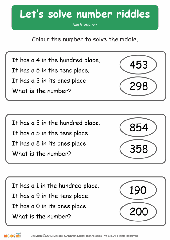 Printable Math Riddles Worksheets 159 Lyana Worksheets