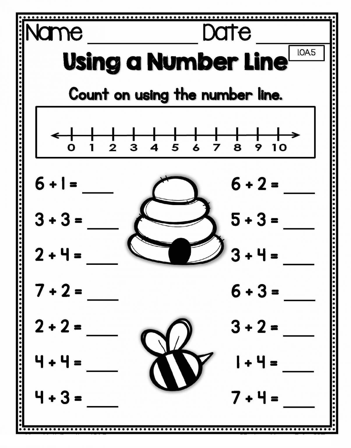 Printable Math Sheets For Grade 1 101 Activity