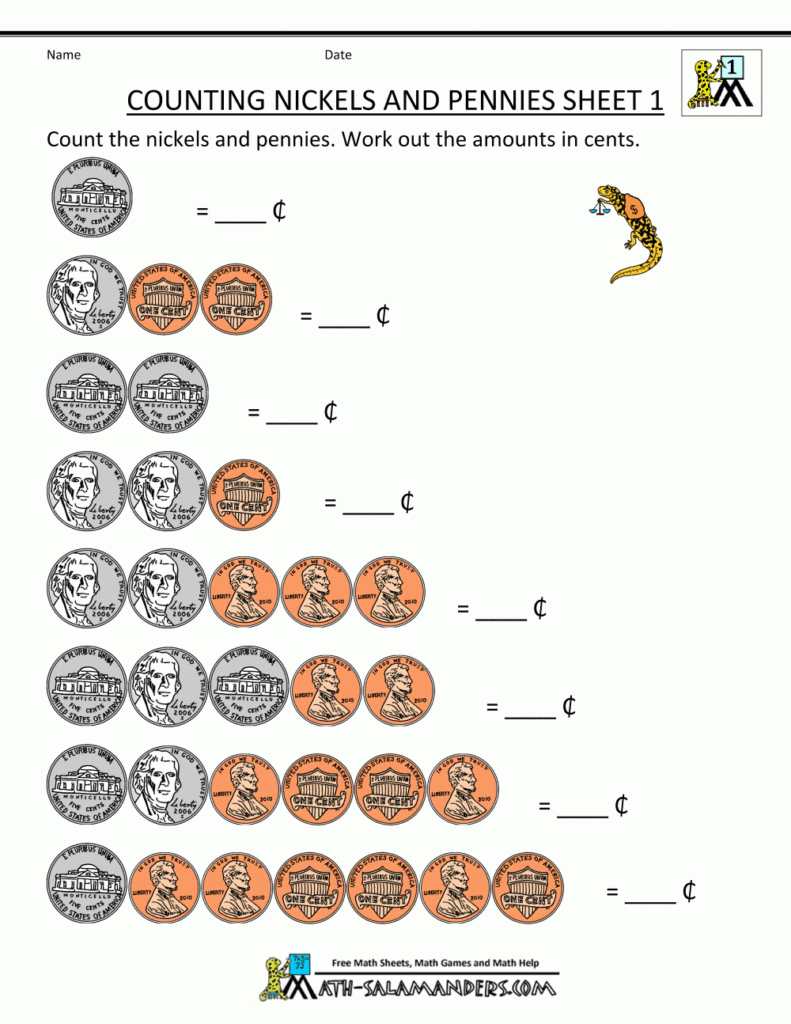 Printable Money Worksheets To 10 Printable Money Worksheets 