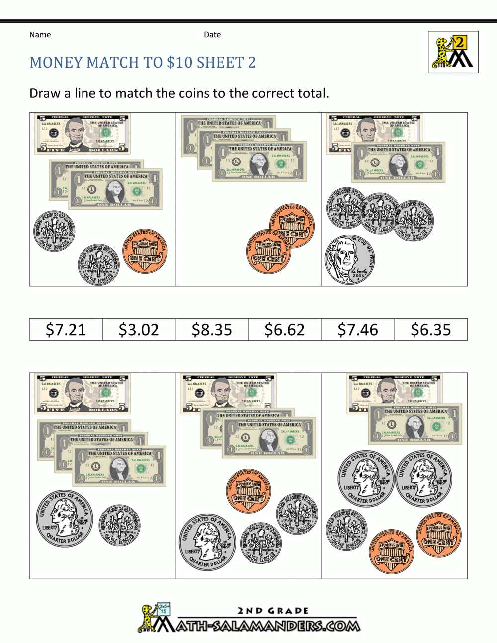 Printable Money Worksheets To 10 Printable Worksheets